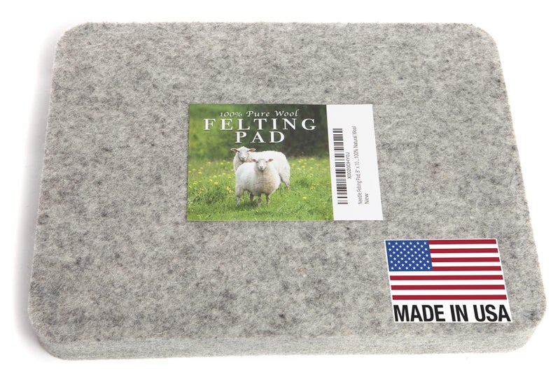 Desert Breeze Distributing Made in USA, Needle Felting Pad, 8 x 10 x 1 inch, 100% Natural Wool, Firm, for Precision Felting - Image 1